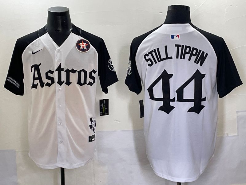 Men 2025 Houston Astros #44 Still Tippin White Black Five generations Joint Name Nike MLB Jersey style 12->houston astros->MLB Jersey